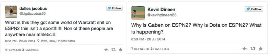 Tweets ESPN2 E-sports The Bastion