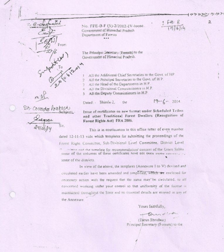 Formats by Principle Secretary