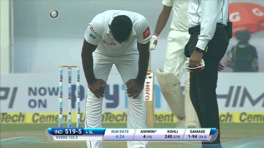 In the infamous match against Sri Lanka in December 2017, several players complained about the air quality. Some vomited and were forced off the field of play several times.